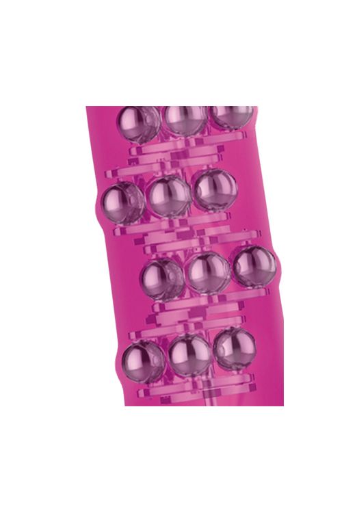 vibrator with rotating pearls inside the shaft